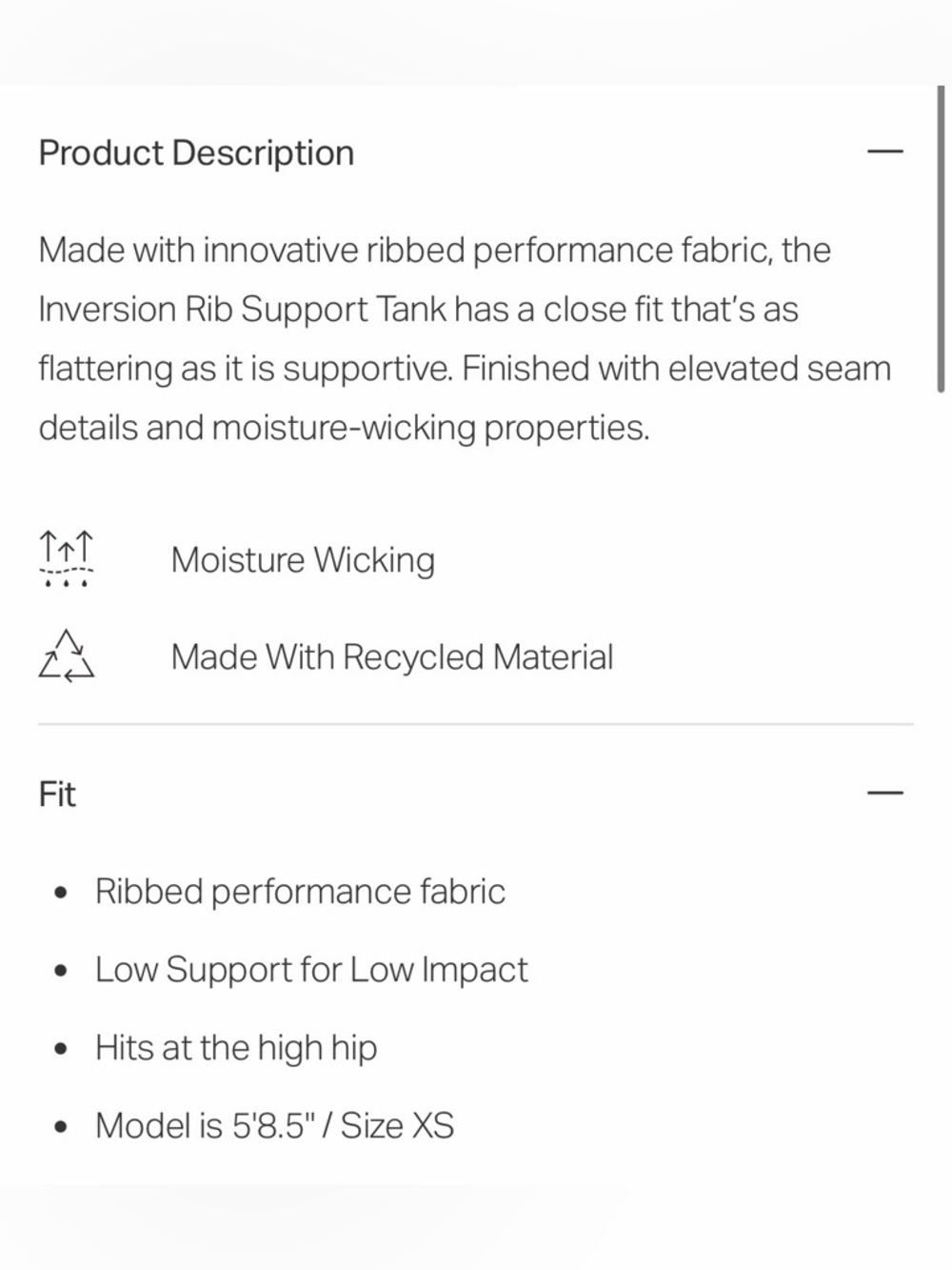 Vuori Inversion Rib Support Tank in Java - Picture 5 of 7